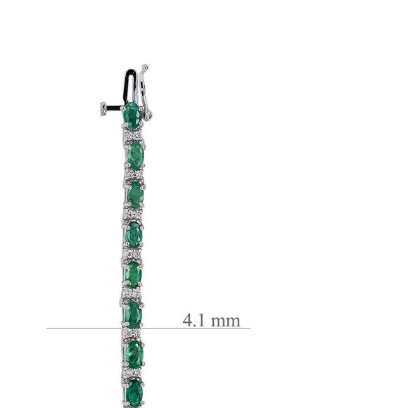 14K White Gold 6.40 Ct. tw. Emerald and Diamond Bracelet - Picture 3 of 3